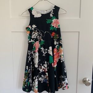 HBBMagic girls dress. Size 10. Black with floral pattern